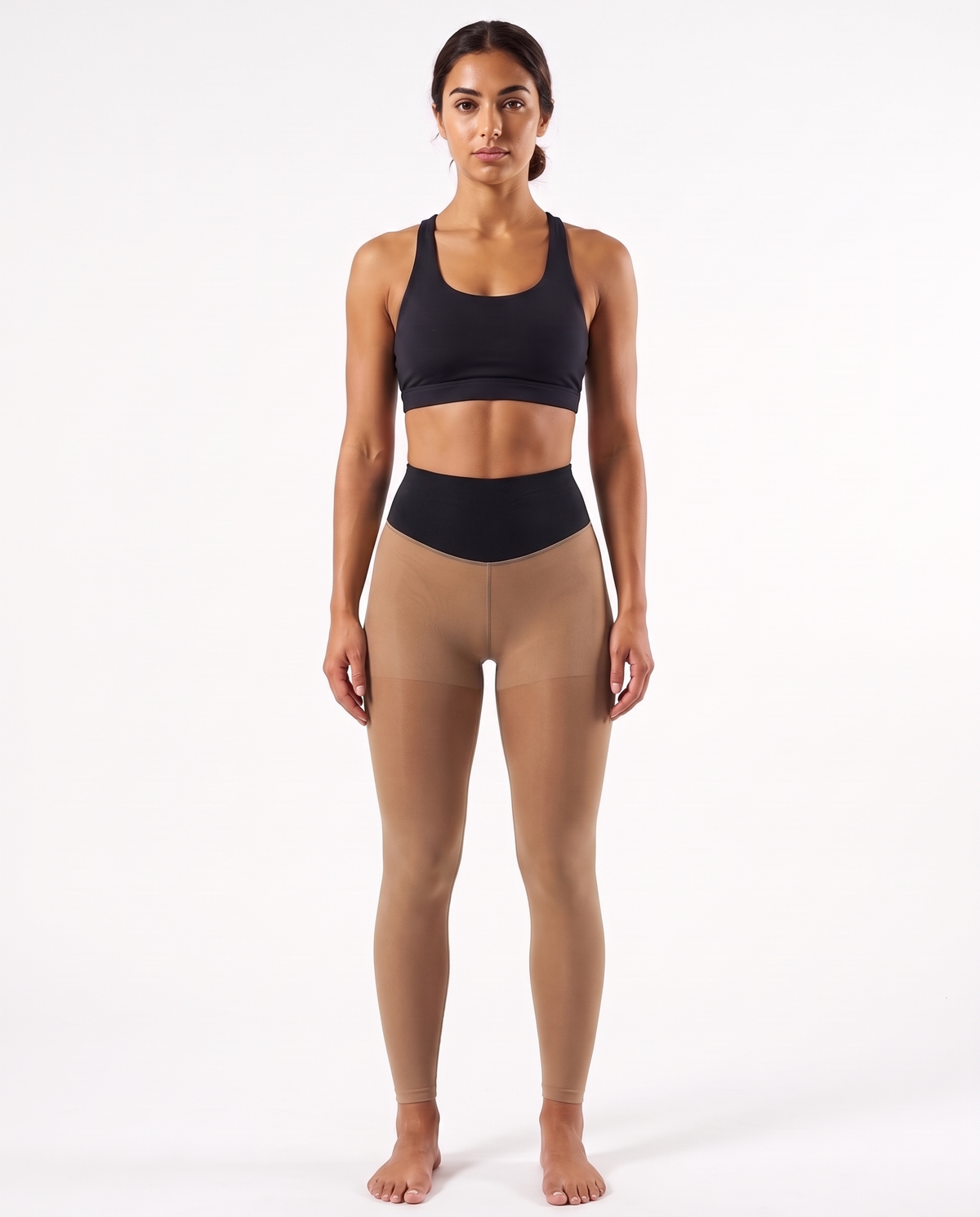 Fleece-lined shaping leggings - Latte (Tan)